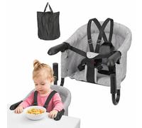 Monucep Siège de table pliable pour bébé avec pince renforcée - Portable - Sac de rangement et lavable - Jusqu'à 18 kg - En lin