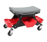 Monucep Tabouret d'atelier à roulettes - Charge maximale : 185 kg - Avec plateaux de rangement, coussins d'assise amovibles et roulettes verrouillables