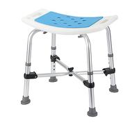 Monucep Tabouret de Douche Chaise Douche Personne âgée Hauteur réglable, Charge Max. 150kg, Pieds en Caoutchouc antidérapants Tabouret de Bain avec Double Barre transversale renforcée