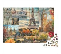 Monument Architecture Fleur Puzzle, 1000 Pièces Jeu D'intérieur Adulte | 38x26cm Carton, Réduction Du Stress, Amateur De Détente, Finition Surface Lisse, Cadeau Ami