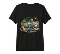 Monument de Voyage Charlestown Saint-Kitts-Nevis dessiné à la Main T-Shirt Haut de Gamme