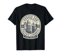 Monument Historique du Barrage Hoover, Style de Timbre Vintage T-Shirt