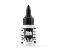 Monument Hobbies 001-Pro Acryl Bold Titanium White Peinture acrylique pour modèles en plastique - Peinture miniature, capuchon anti-obstruction, livré avec agitateur en verre