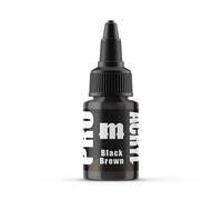 Monument Hobbies 040-Pro Acryl Black Brown Peinture acrylique pour modèles en plastique - Peinture miniature, bouchon anti-obstruction, livré avec agitateur en verre