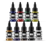 Monument Hobbies Pro Acryl Kit d'extension #2 Transparent Peinture acrylique pour modèles en plastique Peinture miniature Bouchon anti-obstruction Livré avec agitateur en verre