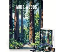 Monument National de Muir Woods Puzzle de 1000 pièces pour Adultes Exercice Mental,évasion et Pleine Conscience Surprise de Noël Snug Lock (50x75cm)