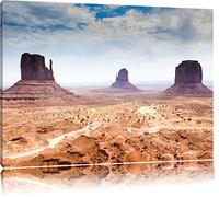 Monument Valley USA Format: toile 120x80auf, XXL énormes Photos complètement encadrés par la civière, l'impression de l'image Art mural avec cadre, moins cher que peintures à l'huile et de l'image, aucune affiche ou poster