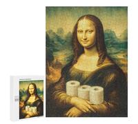 Monumental Mona Lisa with Toilet Paper Puzzle 1000 Pièces Educa Jouet en Bois Cadeau Unique Décoration Intérieure Jeu Éducatif Challenge Toy Adultes Et Enfants À Partir De 14 Ans 500 PCS