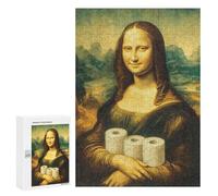 Monumental Mona Lisa with Toilet Paper Puzzle 1000 Pièces Educa Jouet en Bois Cadeau Unique Décoration Intérieure Jeu Éducatif Challenge Toy Adultes Et Enfants À Partir De 14 Ans 300 PCS