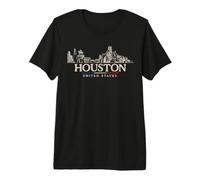 Monuments de Houston Voyage aux États-Unis Vintage T-Shirt Haut de Gamme