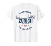 Monuments de la Ville de Zurich Suisse Voyage Vintage T-Shirt