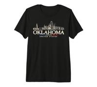 Monuments de l'Oklahoma Vintage USA Voyage T-Shirt Haut de Gamme