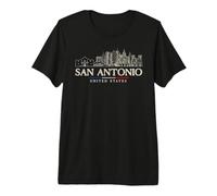 Monuments de San Antonio Vintage USA Voyage T-Shirt Haut de Gamme