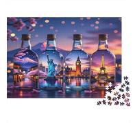 Monuments du Monde 1000 Pièce Puzzle à Assemblers Recycled Art de la Bouteille Puzzle pour Personnes Âgées Puzzle Game Props pour Famille and Friends Anniversaires Great Cadeau 70x50cm/1000pcs