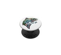 Monuments du Saumon de Seattle avec l'aigle Orque du Mont Rainier, etc. PopSockets PopGrip Adhésif