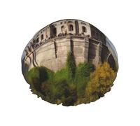 Monuments historiques de l'Arménie Bonnet de douche réutilisable et imperméable pour homme et femme Bande élastique Bonnet de bain double couche lavable pour toutes les coiffures Facile à transporter
