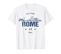 Monuments historiques de Rome Drapeau Italie Vintage T-Shirt Graphique avec Valeur