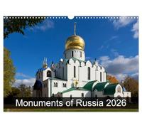 Monuments of Russie Calendrier mural 2026 format A3 paysage 2026 CALVENDO 12 mois