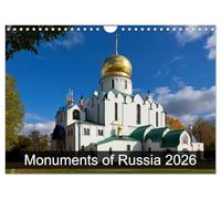 Monuments of Russie Calendrier mural 2026 format A4 paysage 2026 CALVENDO 12 mois