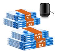 MONVANE Pompe Électrique et Sac de Rangement Sous Vide 12PCS - 3XL 3L 3M 3S, Housse Vêtement Aspirateur pour Literie, Vêtements, Couettes, Matelas et Voyages