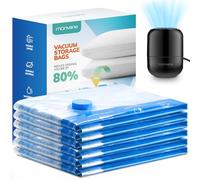 MONVANE Pompe Électrique et Sac Sous Vide Vêtements Aspirateur 6 Pack Jumbo, Housse de Rangement Sous Vide pour Couettes Matelas et Penderies
