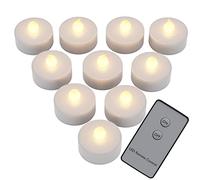 Monzana® 10x Bougie LED chauffe plat sans flamme alimentation par piles télécommande inclue décoration Noël blanc chaud