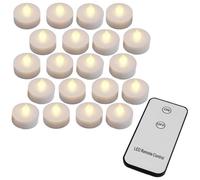 MONZANA® 20x Bougie LED chauffe plat sans flamme alimentation par piles télécommande inclue décoration Noël blanc chaud