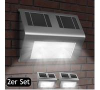 MONZANA® 2x Applique solaire LED applique murale extérieur éclairage terrasse jardin avec capteur crépusculaire 8h autonomie