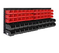 MONZANA® 2x Étagère à outils murale 60 boites de rangement empilables et 4 panneaux muraux extensible rangement atelier