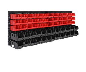 MONZANA® 2x Étagère à outils murale 60 boites de rangement empilables et 4 panneaux muraux extensible rangement atelier
