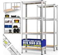 Monzana® 2X Étagère Charge Lourde métallique 4 tablettes 170x75x30 cm Charge Max 280 kg Étagère Rangement Stockage Garage