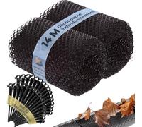 MONZANA® 2x Grillage de protection gouttière 14m 32 clips fixation se découpe résistant intempéries protège-gouttière grille anti-feuilles noir