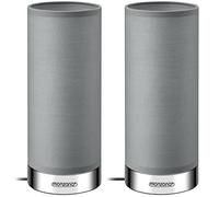 Monzana 2x Lampes de table Poppy LED Gris Fonction tactile luminosité réglable Chevet Salon Bureau éclairage intérieur