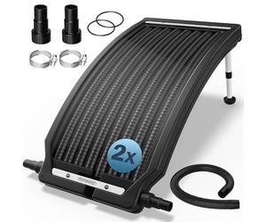 Monzana 2X Panneau de Chauffage Solaire 112x55x14cm 10.000L/h réglable 32/38mm raccord PEHD résistant UV Chauffage Piscine écologique collecteur capteur