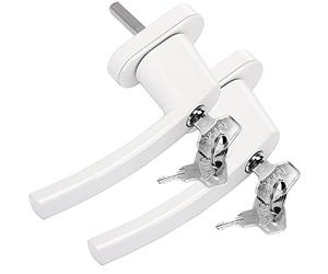 MONZANA® 2X Poignée de fenêtre Blanche verrouillable à clés sécurité Enfants poignée de sécurité pour fenêtre Acier