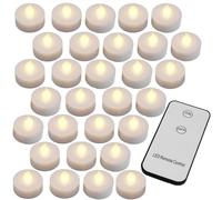 Monzana® 30x Bougie LED chauffe plat sans flamme alimentation par piles télécommande inclue décoration Noël blanc chaud