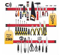 MONZANA® 3x Barre magnétique pour outils 45 cm aimant puissant rangement outils barre aimantée murale charge max. 23 kg