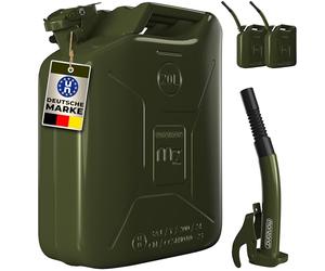 MONZANA® 3x Jerrican essence 20L métal bec verseur homologation ONU transport liquides diesel essence voiture huile moto bidon récipient