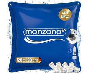 MONZANA® 4X Coussin de Piscine hivernage XL Corde PVC -20°C Double Couture 4 Oeillets Coussin Gonflable Oreiller Piscine Coussin Flottant Valve air