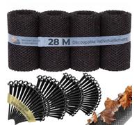 MONZANA® 4x Grillage de protection gouttière 28m 64 clips fixation se découpe résistant intempéries protège-gouttière grille anti-feuilles noir