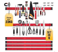 MONZANA® 6x Barre magnétique pour outils 45 cm aimant puissant rangement outils barre aimantée murale charge max. 23 kg