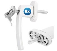 MONZANA® 8X Poignée de fenêtre Blanche verrouillable à clés sécurité Enfants poignée de sécurité pour fenêtre Acier