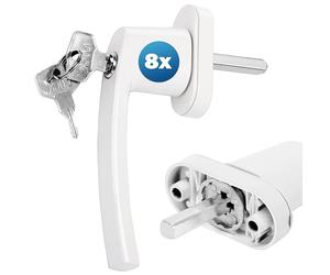 MONZANA® 8X Poignée de fenêtre Blanche verrouillable à clés sécurité Enfants poignée de sécurité pour fenêtre Acier