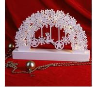 Monzana Arc lumineux de Noël ""Flocons de neige"" à 6 LED décoration en bois lampe intérieur effet 3D arche lumineuse fêtes