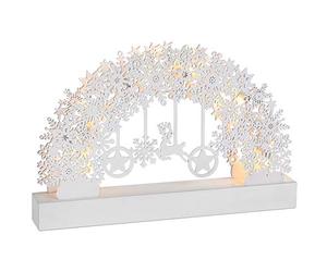 Monzana Arc lumineux de Noël 'Flocons de neige' à 6 LED décoration en bois lampe intérieur effet 3D arche lumineuse fêtes