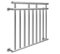 MONZANA® Balustrade de balcon français 128 cm acier inoxydable main courante garde-corps sécurité fenêtre barreaux