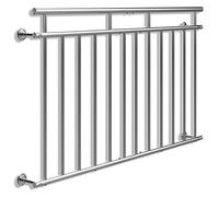 MONZANA® Balustrade de balcon français 156 cm acier inoxydable main courante garde-corps sécurité fenêtre barreaux