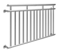 MONZANA® Balustrade de balcon français 184 cm acier inoxydable main courante garde-corps sécurité fenêtre barreaux