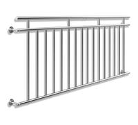 MONZANA® Balustrade de balcon français 225 cm acier inoxydable main courante garde-corps sécurité fenêtre barreaux
