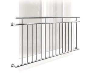 MONZANA® Balustrade de balcon français 225 cm acier inoxydable main courante garde-corps sécurité fenêtre barreaux
